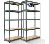 AREBOS Étagère Charge Lourde | 2 pièces | Robuste Étagère de Stockage | 875kg | 180x90x30 cm | 5 étagères