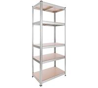 AREBOS Étagère Charge Lourde | 875 kg Capacité Totale | 180 x 75 x 45 cm | Métal galvanisé et Panneau de Fibre de Bois MDF