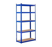 AREBOS Étagère Charges Lourdes 180×90×40 cm | Capacité 875 kg | Structure Acier 0,63 mm | 5 Tablettes MDF | Étagère Enfichable pour Atelier, Cave & Stockage | Bleue