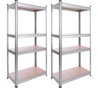 AREBOS Étagère pour charges lourdes, lot de 2 160x80x40 cm | 320 kg | 4 étagères en MDF, galvanisé