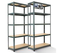 AREBOS Étagère pour Charges Lourdes, Lot de 2 | 180x90x30cm | 875kg de capacité de Charge | 0,63 mm | 5 Panneaux MDF | Anthracite
