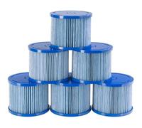 AREBOS Flowclear Cartouches | Filtre de Piscine | 6X Cartouches de Filtre Spa Hot Tubs | Filtre antimicrobien | Bleu