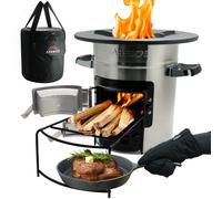AREBOS Four-fusée avec poêle à griller | Fonte, Dutch Oven, Camping & BBQ