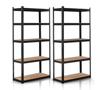 AREBOS Jeu de 2 étagères pour charges lourdes 180x90x40 cm | 875 kg, 5 plateaux MDF