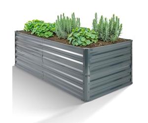 AREBOS Lit surélevé en métal 180x90x45 cm | Lit de Jardin en Acier galvanisé | Lit de Plantes résistant aux intempéries & à la Rouille | Lit de légumes rectangulaire pour Jardin & terrasse