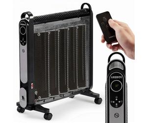 AREBOS Mica Convecteur 2000W Noir | Chauffage électrique mobile & Chauffage par ondes thermiques