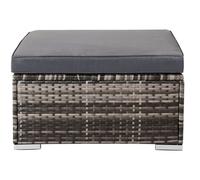 AREBOS Poly-Rattan Salon de jardin Tabouret Gris | Coussin d'assise inclus, résistant aux intempéries, 75x75x45 cm