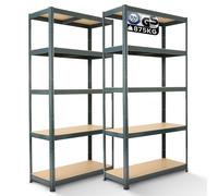 AREBOS Rayonnage pour charges lourdes, lot de 2 180x90x30 cm Anthracite | 875 kg | Rayonnage emboîtable
