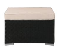 AREBOS Salon de jardin Tabouret Poly-Rattan | 75x75x45 cm | Coussin d'assise inclus Noir