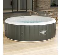 Arebos Spa Gonflable | pour l'intérieur et l'extérieur | 6 Personnes | ⌀ 208 cm | Rond | 130 Jets de Massage | 1000 litres | avec Chauffage | Spa et Bien-être
