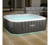 AREBOS Spa Gonflable TENERIFE 6 Places LED 130 Jets Bulles Chauffant 40°C Jardin