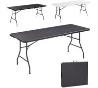 AREBOS Table de buffet pliante 182 x 74 x 74 cm 8 personnes | Poignée de transport incluse | Anthracite