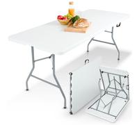 AREBOS Table de buffet pliante 182x74x74 cm | Table de jardin pour 8 personnes, blanche