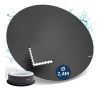 AREBOS Tapis Protection Spa Ø240 cm EVA 25pcs Antidérapant Extérieur Noir