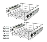 AREBOS Tiroir télescopique pour armoires de Cuisine et armoires à encastrer 30 cm | 40 cm | 50 cm | 60 cm | 2X 50 cm | 2X 60 cm | 2X 50 cm | Panier de Rangement Coulissant