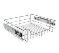 AREBOS Tiroir télescopique | pour largeur d'armoire/chromé/choix du kit | Tiroir de cuisine Coulisse à panier Coulisse d'armoire, inserts de tiroirs pour armoire de cuisine | 60 cm