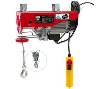 AREBOS Treuil à câble 230 V 500 W, capacité de charge 400-800 kg, télécommande rouge