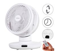 AREBOS Ventilateur de table 55 W | Oscillation 3D, 4 vitesses, minuterie & mode nuit