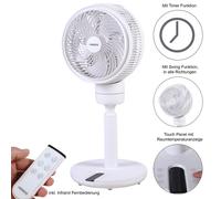 AREBOS Ventilateur sur pied 55 W | Ø 23 cm, oscillation 3D, minuterie & télécommande