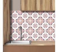 AREDE 32 x Feuilles Mural Stickers Carrelage 2D Imperméables Carreau de Ciment Adhesif, Autocollants Carreaux Dosseret pour Cuisine, Salle de Bain la Décoration à la Maison / 10 x 10 cm / T1004