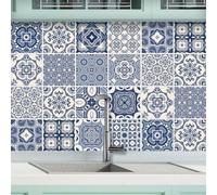 AREDE 32 x Feuilles Mural Stickers Carrelage 2D Imperméables Carreau de Ciment Adhesif, Autocollants Carreaux Dosseret pour Cuisine, Salle de Bain la Décoration à la Maison / 15 x 15 cm / T1005