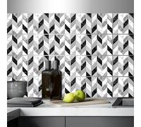 AREDE 32 x Feuilles Mural Stickers Carrelage 2D Imperméables Carreau de Ciment Adhesif, Autocollants Carreaux Dosseret pour Cuisine, Salle de Bain la Décoration à la Maison / 15 x 15 cm / T1030
