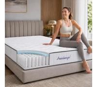 Arensberger Jana Matelas 90 x 190 cm | Matelas à ressorts ensachés 20 cm avec mousse gel NANOCELL® de 2 cm | Dureté 7 zones H3 | Matelas à ressorts élastiques | Matelas roulé | Certifié Öko-Tex