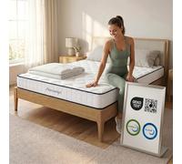 Arensberger Lena Matelas à ressorts avec mousse à mémoire de forme - 140 x 200 cm - Hauteur 21 cm - Dureté H3/H4 - Matelas à ressorts ensachés HR - Matelas enroulable - Ergonomique