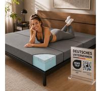 Arensberger Luisa - Matelas pliant - 140 x 200 cm - 3 positions - 15 cm - Mousse à mémoire de forme - Matelas pliable comme matelas de sol, fauteuil et lit d'invité - Gris moyen - Certifié OekoTex