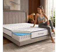 Arensberger Matelas à ressorts avec mousse à mémoire de forme - 120 x 200 cm - Hauteur 21 cm - Dureté H3/H4 - Matelas ensaché HR - Enroulable - Ergonomique