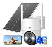 ARENTI 4G LTE Caméra Surveillance Extérieure sans Fil Carte SIM-Panneau Solaire 355° PTZ Caméra Solaire Batterie 10400mAh