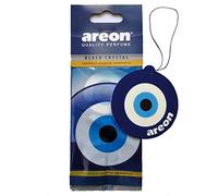 AREON Désodorisant Voiture Cristal Noir Oeil Bleu Maison Bureau Forme Oriental Nazar Amulette Rétroviseur 2D (Black Crystal Blue Eye Lot de 1)