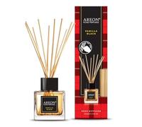 Areon Home Luxury Diffuseur de parfum à roseaux + 10 bâtonnets en rotin Vanille Noir 50 ml