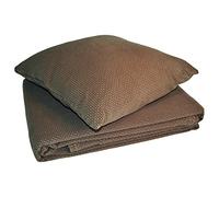 Arès Dessus de lit stonewashed natté coton Moka 250 x 250 cm
