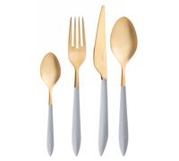 ARES, Set de couverts finition or, 24 pièces, coffret avec fenêtre, Casa Bugatti