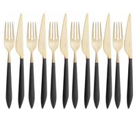 ARES, Set de couverts « Frutta » 12 pièces, finition dorée, coffret Gallery, Casa Bugatti