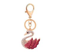 ARFUKA Porte-clés en acier inoxydable avec pendentif cygne pour homme et femme avec strass
