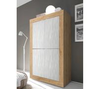 Argentier-bar bois et blanc 4 portes pleines CALIA 2