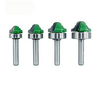Argerrant 4pcs Set 8 mm Shank Toupie Roulement Double Doucine Romaine Bordures Fraise for Bois Boiseries Ligne Couteau Hobbing (Couleur : 4pcs Set 8mm)