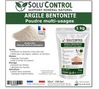 Argile bentonite naturelle en poudre - TOUT POUR LES NUISIBLES - 1 kg - Fort pouvoir absorbant - Rétention d'eau