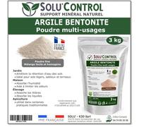Argile bentonite naturelle en poudre - TOUT POUR LES NUISIBLES - 3 kg - Fort pouvoir absorbant - Rétention d'eau