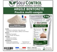 Argile bentonite naturelle en poudre - TOUT POUR LES NUISIBLES - 5 kg - Pouvoir absorbant - Rétention d'eau