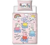 ARGOFIELD Parure de lit - Peppa Pig , Susy Sheeep, Rebecca Rabbit, Emily Elephant - 120 cm x 150 cm Blanc G