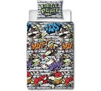 Character World Parure de lit simple TNMT Housse de couette réversible Tortues Ninja 135x200 cm