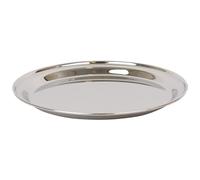Argon Tableware 1x 40.5cm Plateau de Service Rond en Acier Inoxydable - Grand Métal Cuisine Nourriture Thé Café Dîner Tableau Boissons Fête Plat
