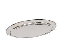 Argon Tableware 1x 50cm x 35cm Plateau de Service Ovale en Acier Inoxydable - Grand Fête Dîner Collation Buffet Nourriture Sandwich Afficher Plateau Assiettes Plats