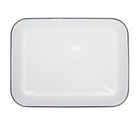 Argon Tableware 1x Bleu 34cm x 26cm Blanc Rectangle Plaque de Cuisson en émail - Cuisine Ustensiles de Cuisson Étain Four Cuire Grillage Cuisson Feuille Plateaux