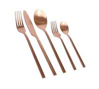 Argon Tableware 20 Piece Ensemble de Couverts en Acier Inoxydable - Cuivre - Manger Fourches Couteaux Cuillères Poli à Haute Brillance Métal 4-Person Table Fourchette Couteau Cuillère Set