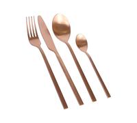 Argon Tableware 48 Piece Ensemble de Couverts en Acier Inoxydable - Cuivre - Manger Fourches Couteaux Cuillères Poli à Haute Brillance Métal 12-Person Table Fourchette Couteau Cuillère Set
