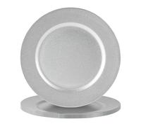 Argon Tableware 6 pièce métallique Chargeur microplaques - Fini métallique - 33cm - Argent